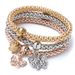 Alloy Three-Color Set Elastic Popcorn Corn Chain Inlaid Heart Pendant Bracelet For Women_ipsvogv.com
