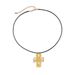 Ins Cold Wind Metal Lava Cross Necklace With Personalized Simplicity, Diamond Studded Alloy Wax Thread Pendant_ipsvogv.com