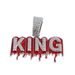 Hip Hop Diamond Studded Red Drip Oil KING Letter Pendant Full Of Diamonds Men's Hip-hop Necklace Cuban Chain_ipsvogv.com