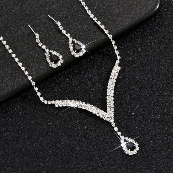 Simple Creative Design V-Shaped Water Drop Pendant Korean And Japanese Fashion Elegant New Necklace Earrings Bracelet_ipsvogv.com