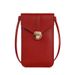 Touch Screen Phone Bag Mini Fashion Versatile Solid Color Leather Shoulder Bag Flap Small Coin Purse_ipsvogv.com