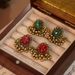 Metal Necklace Earring Set, New Bohemian Ethnic Style Round Diamond Alloy Set_ipsvogv.com