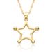 Hip Hop Star Pendant Necklace - 5-Point Gold Plated Copper Chain With Cubic Zirconia, Urban Streetwear Jewelry For Men_ipsvogv.com