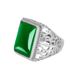 Elegant Rectangular Diamond Tree Of Life Green Agate Hollow Branches Jade Ring_ipsvogv.com