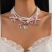 Jewelry Love Butterfly Knot Pearl Necklace, Niche Design, Sweet And Layered Necklace For Women_ipsvogv.com