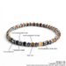 Cylindrical Yellow Tiger Eye Black Chalcedony Natural Stone Beaded Simple Men's Bracelet_ipsvogv.com
