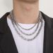 Hip-hop Punk Solid Color Stainless Steel Patchwork Men's Layered Necklaces_ipsvogv.com