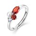 Delicate S925 sterling silver freshwater pearl pomegranate red open ring_ipsvogv.com