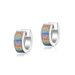 Circle Rainbow Earrings S925 Silver Inlaid With Four Rows Of Colored Diamonds Earrings For Men And Women Fashion Light Luxury Hip Hop_ipsvogv.com