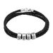 Leather Woven Multi-layer DIY Letter Titanium Steel Engravable Name Men's Bracelet Gift_ipsvogv.com