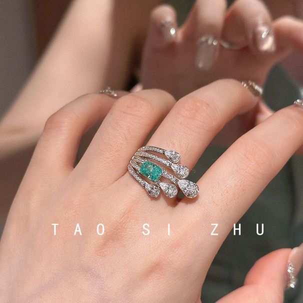 high-end Exudes Sense Meteor Edition Paraiba Of Sophistication, With Blue Zircon And A Light Luxury Opening Ring Sophistication,_ipsvogv.com
