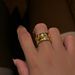 Unisex Real Gold Electroplated Titanium Steel Valentine's Day Love Zircon Pattern Ring_ipsvogv.com