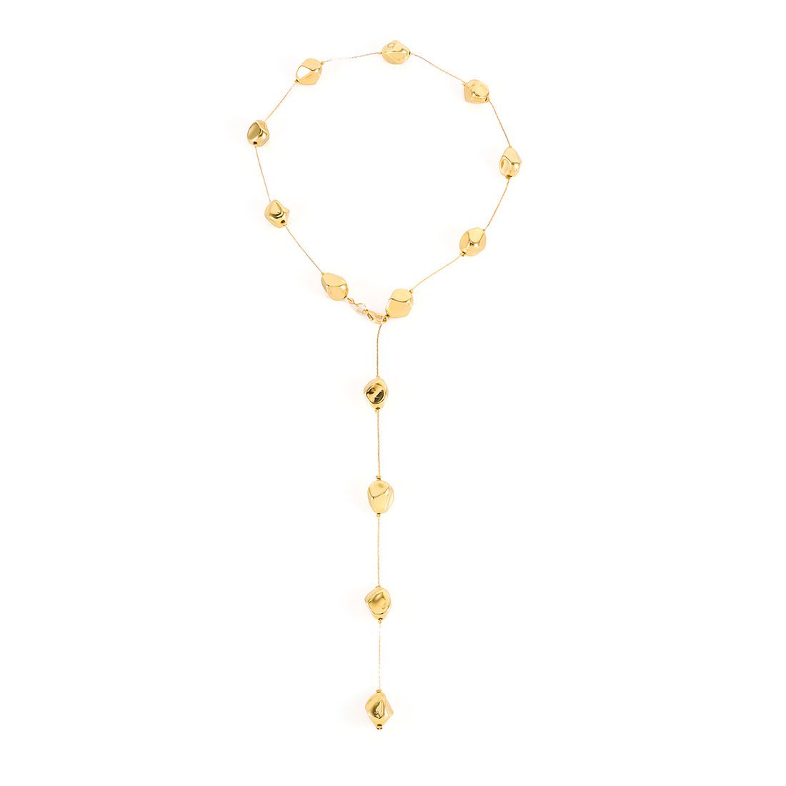 French Retro Geometric Pearl Long Sweater Chain Niche Temperament Irregular Necklace_ipsvogv.com