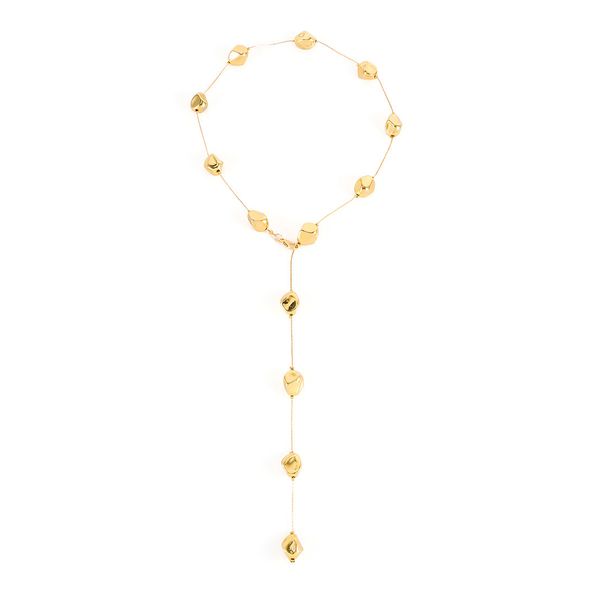 French Retro Geometric Pearl Long Sweater Chain Niche Temperament Irregular Necklace_ipsvogv.com