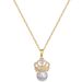 【 Titanium Steel 】 Necklace Earring Light Luxury Full Diamond Pearl Crown Personalized Temperament Banquet Earrings Set_ipsvogv.com
