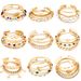 Personality Spiral Fried Dough Twists Metal Simple Rhinestone Versatile Chain Bracelet Women Set_ipsvogv.com