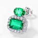 S925 Silver Cultured Emerald Earrings For Women, Fully Inlaid With Gemstones, Retro Noble_ipsvogv.com