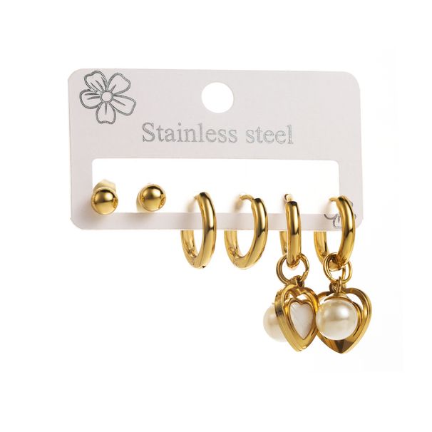 ZE0817 Simple Creative Design Geometric Earnail Set Fashionable and Versatile Exquisite Stainless Steel Earrings_ipsvogv.com
