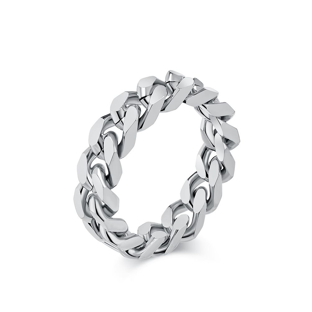 INS neutral light luxury style stainless steel chain ring ring trendy fashion wear titanium steel hand accessories_ipsvogv.com