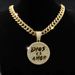 INS Keep Calm English Letter Full Diamond Hip-Hop Pendant Necklace Men's Trendy Jewelry_ipsvogv.com