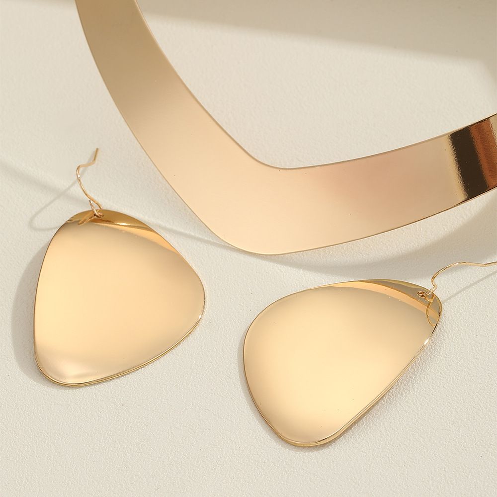 Open Collar, Fashionable Metal Exaggerated Necklace, Earring Set, Women's Jewelry Factory_ipsvogv.com