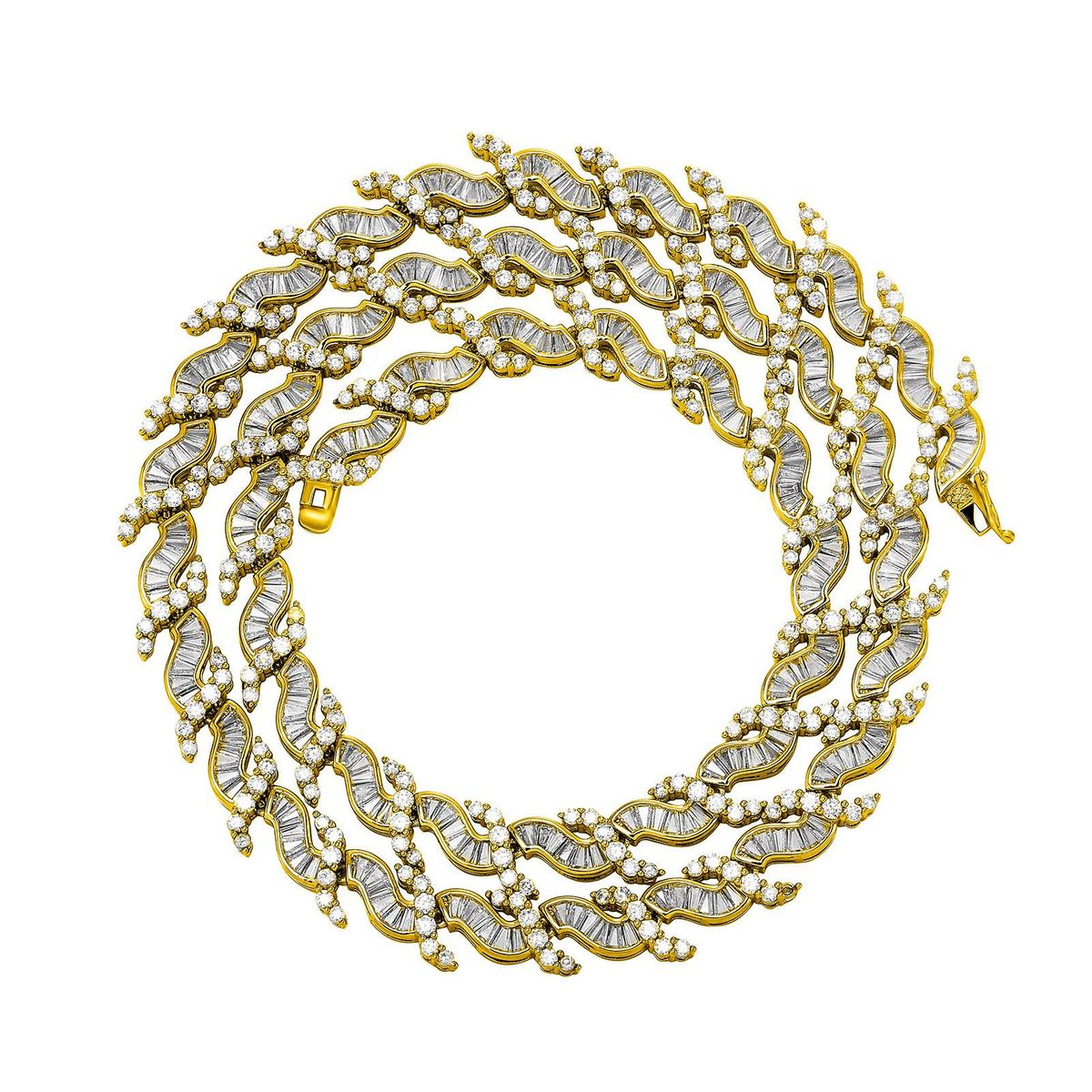 INS Style 8mm Wave Pattern Ice Crystal Necklace Niche Design High End Female Bracelet Personality Simple Clavicle Chain Hand Jewelry_ipsvogv.com