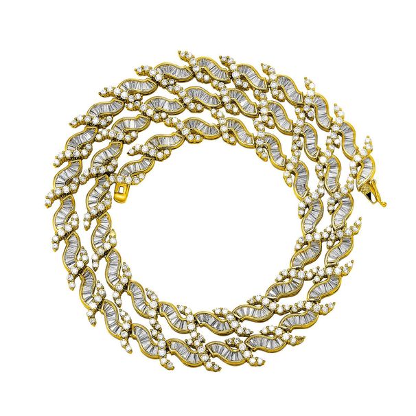 INS Style 8mm Wave Pattern Ice Crystal Necklace Niche Design High End Female Bracelet Personality Simple Clavicle Chain Hand Jewelry_ipsvogv.com