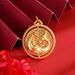 Sand Gold Hollowed Out Dragon Necklace Can Move China-Chic Temperament Fashion Chinese Style Jewelry Accessories_ipsvogv.com