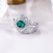 new Light Luxury Feather Cultured Emerald Index Finger Ring S925 Silver Inlaid Cultured Colored Gemstone Ring_ipsvogv.com
