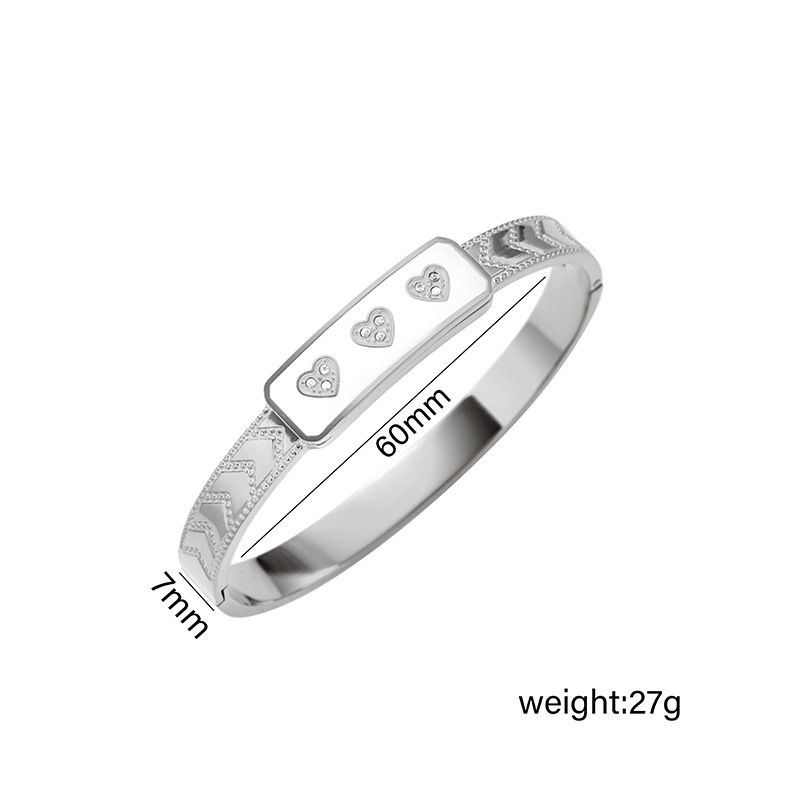 Titanium Love Drop Oil Inlaid With Diamond, Versatile Stainless Steel Bracelet, Non Fading Accessory_ipsvogv.com