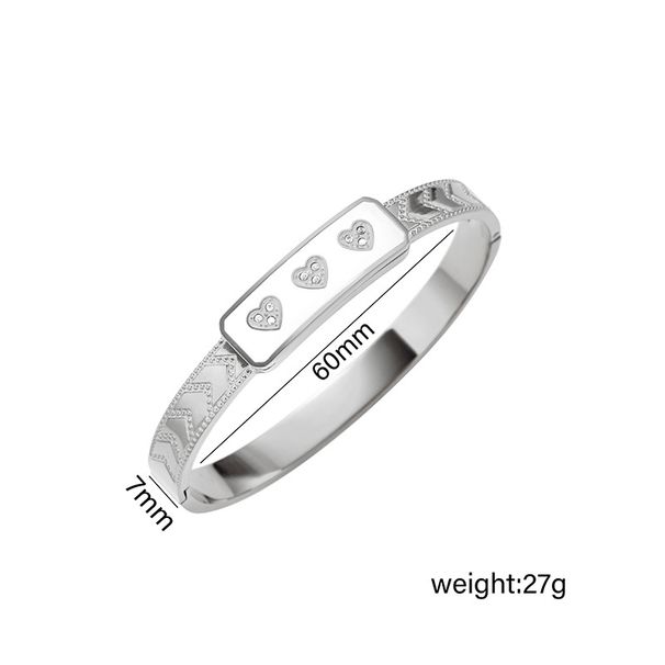 Titanium Love Drop Oil Inlaid With Diamond, Versatile Stainless Steel Bracelet, Non Fading Accessory_ipsvogv.com