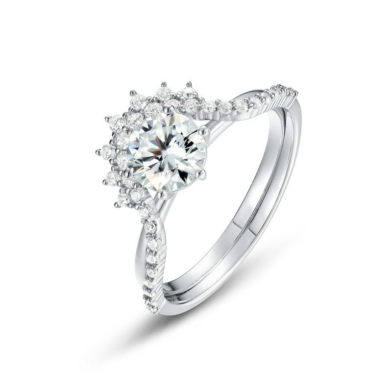 Brilliant Moissanite Stacking Ring Female S925 Silver Full Of Colored Gemstones Engagement Ring Light Luxury Atmosphere_ipsvogv.com