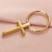 Men And Women's Jewelry Mirror Stainless Steel Cross Keychain DIY Fashion Hip Hop Engraved Pendant Accessories_ipsvogv.com