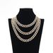 Men’s Jewelry Set Fashion Hot Selling Full Diamond Men's Big Gold Chain Hip Hop Miami Cuban Chain Necklace Hiphop Rap Accessories_ipsvogv.com