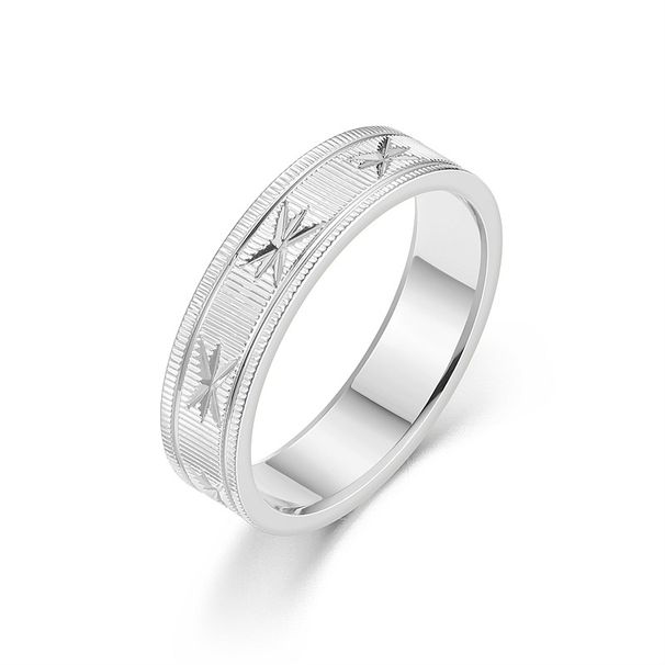 High End Temperament Maple Leaf Carved Fashionable Couple Ring, Korean Version Light Luxury Hand Jewelry_ipsvogv.com