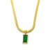 Xiyin's Niche Temperament, Design Snake Bone Chain Sense, Light Luxury, Emerald Zircon Pendant, Titanium Steel Necklace_ipsvogv.com