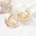 Minimally designed Korean style women's fresh and sweet e, niche crescent moon pentagram set with zircon design_ipsvogv.com