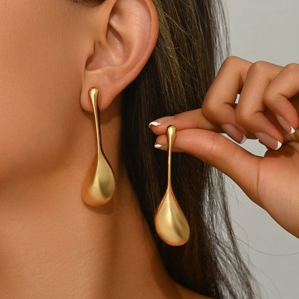 Oune Fashion Commuter Style Geometric Water Drop Earrings Female Personality Niche Irregular Design Versatile Earrings Female_ipsvogv.com