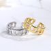 Cuban Chain Shaped Geometric Silver Unisex Jewelry With An Open Design Ring_ipsvogv.com