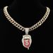 New Fashion Colored Diamond Tongue Sticking Skull Pendant Men Hip Hop Full Diamond Cuban Necklace_ipsvogv.com