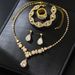 Luxury Rhinestone Zircon Necklace Earrings Bracelet Ring Four-Piece Set Fashion Exquisite_ipsvogv.com