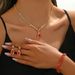 Brilliant Full Diamond Zircon Water Drop Necklace Earrings Bracelet Bridal Wedding Jewelry Set_ipsvogv.com
