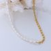 French Ins Minimalist Niche Design Titanium Gold Freshwater Pearl Splicing Steel Bead Necklace Jewelry_ipsvogv.com