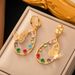 New Stainless Steel Colored Zircon With Tassel And High Quality Charm, Hollow Butterfly Earrings_ipsvogv.com