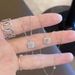 with S Plated Sterling Silver Square ! Diamond Necklace For Women's Summer 2023 Fashion, Light Luxury, Niche Design, Fashion, Luxury, Design,_ipsvogv.com