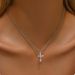 Cross Necklace, Women's Minimalist Fashion Trend Pendant Inlaid With 5A Zircon, Versatile Collarbone Chain_ipsvogv.com