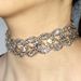 2020 New Diamond Studded Hollow Neck Chain Short Clavicle Geometric Alloy Rhinestone Necklace Choker_ipsvogv.com