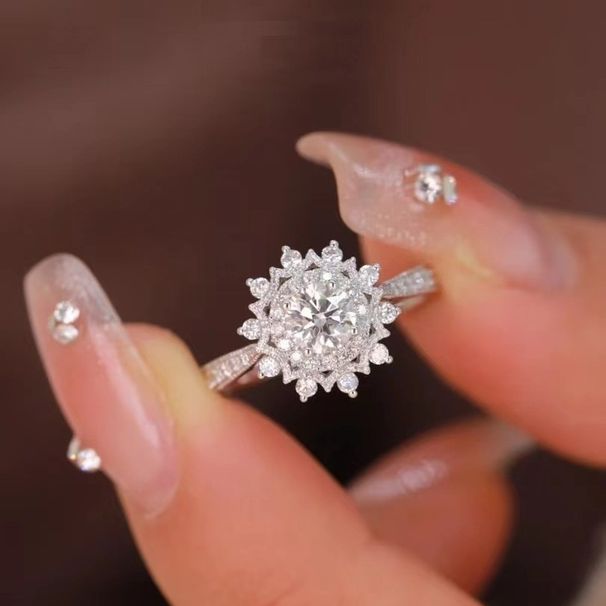 pure Silver For Women, With A Luxurious Temperament 50 Points. The Dazzling Diamond Ring Made Of Moissanite Is Sing_ipsvogv.com
