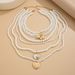 Light Luxury Pearl Bead Necklace Fashionable Ins Metal Pattern Heart Pendant Collarbone Chain_ipsvogv.com