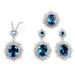 Crystal Jewelry Set for Women Cubic Zirconia Ring Diamond Necklace Rhinestone Dangle Earrings Wedding Jewelry for Brides Bridesmaid_ipsvogv.com